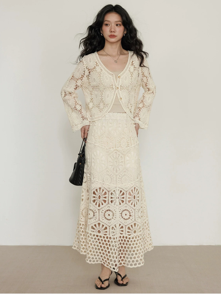 Crochet Panel Lace Skirt