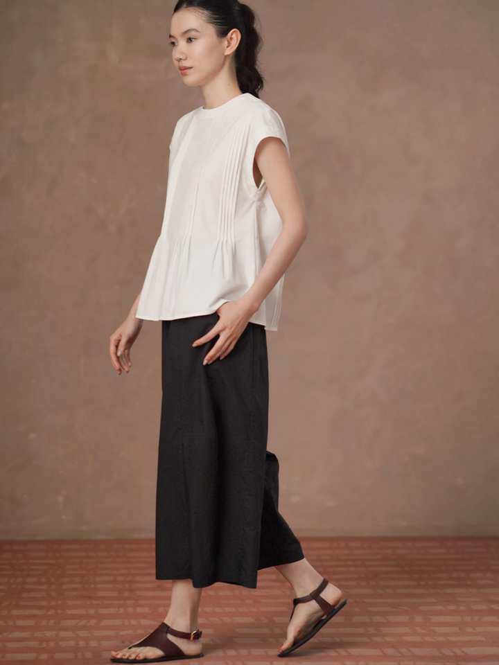 Pintuck Peplum Blouse