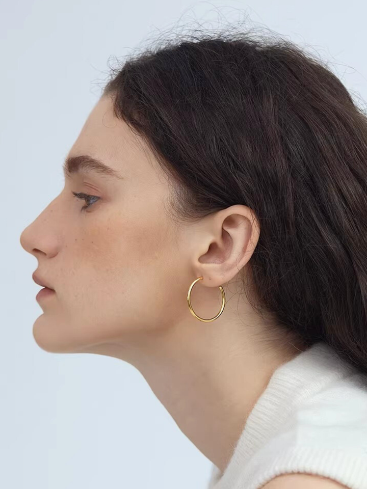 【EGO ACC】Minimal Gold Hoop Earrings