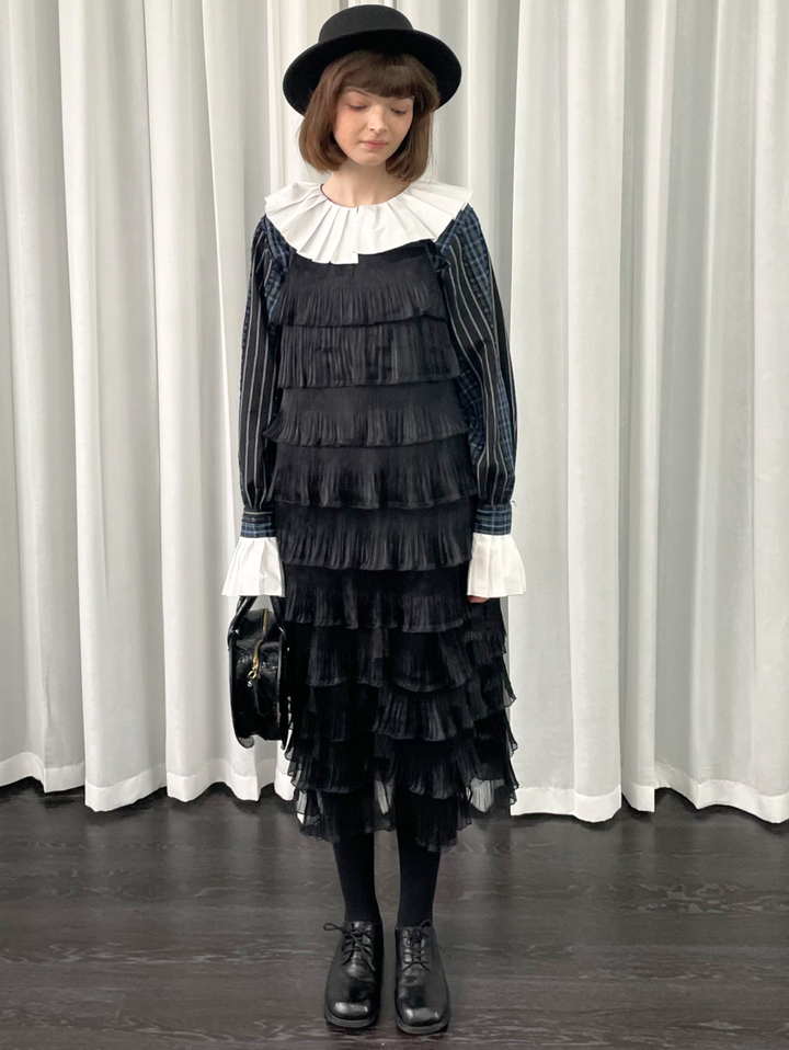 【Loose Smell】Layered Pleated Frill Dress