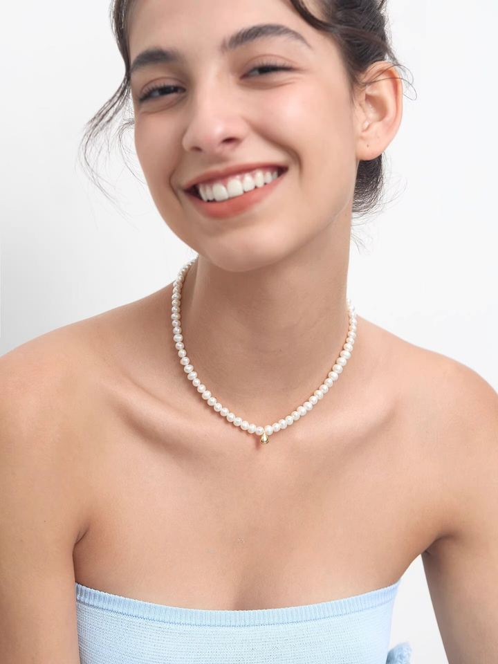 【EGO ACC】Teardrop Accent Freshwater Pearl Necklace