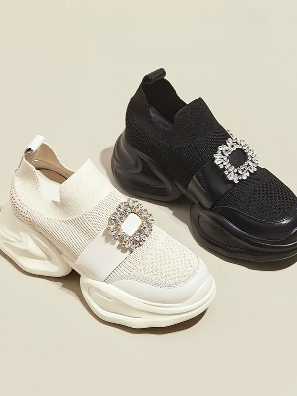 Ornament Buckle Slip-on Sneakers
