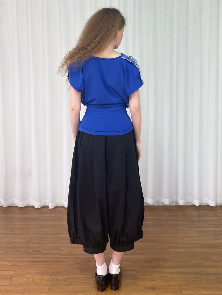 【Loose Smell】Draped Check Top