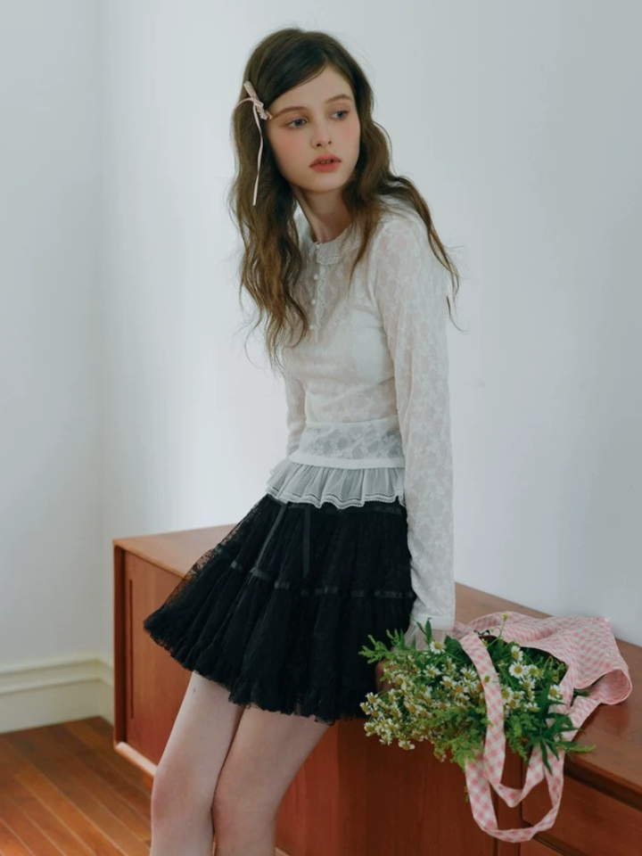 Textured Jacquard Knit Top
