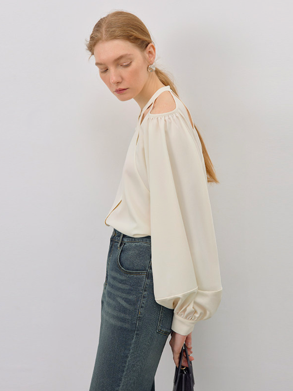 Cutout Shoulder Blouse