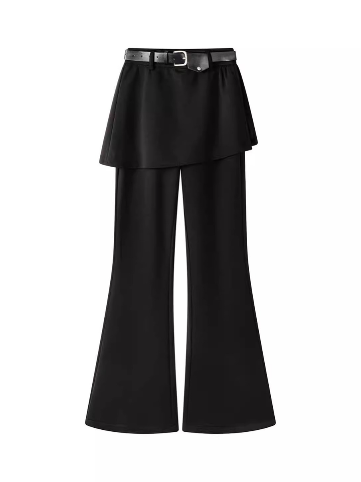 Layered Skirt Flare Pants