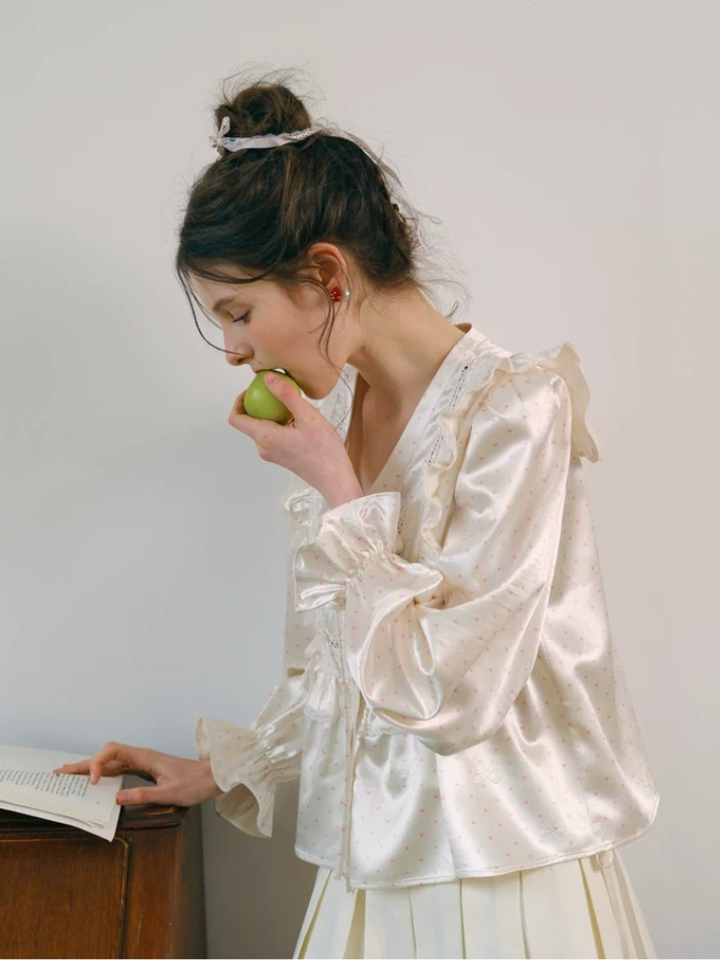 Satin Frill Detail Blouse