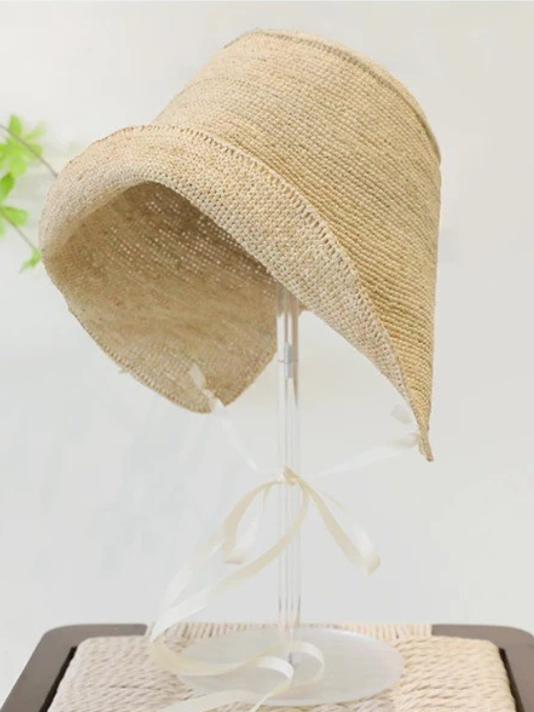 Natural Straw Ribbon Hat