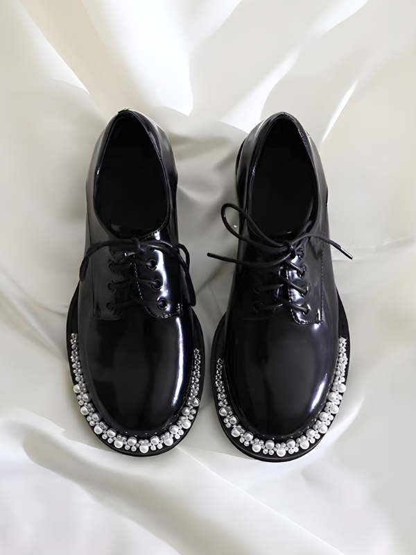 〈Pre Order〉Pearl Edge Lace-Up Shoes