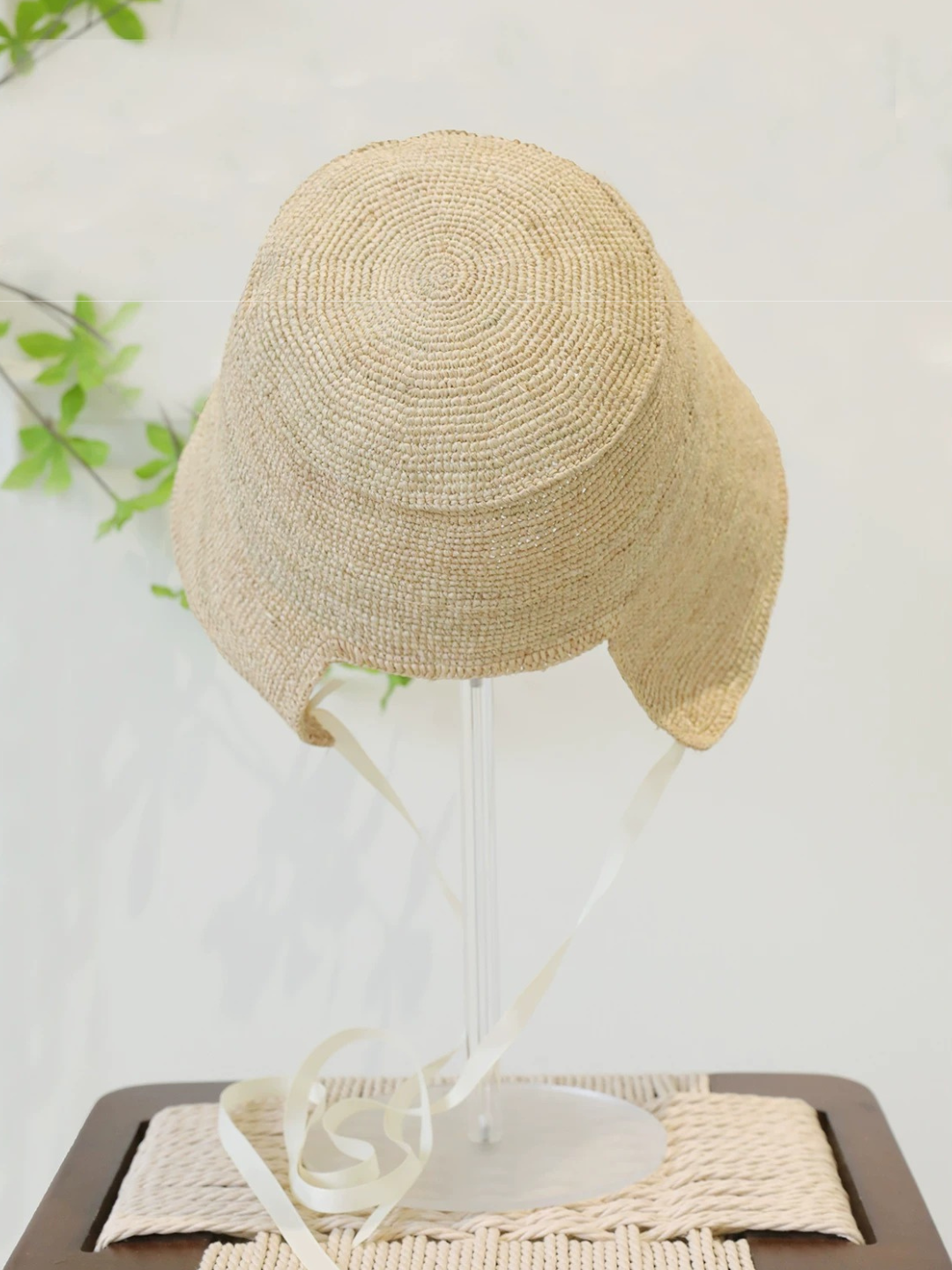 Natural Straw Ribbon Hat
