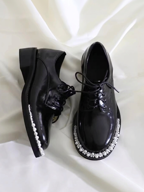 〈Pre Order〉Pearl Edge Lace-Up Shoes