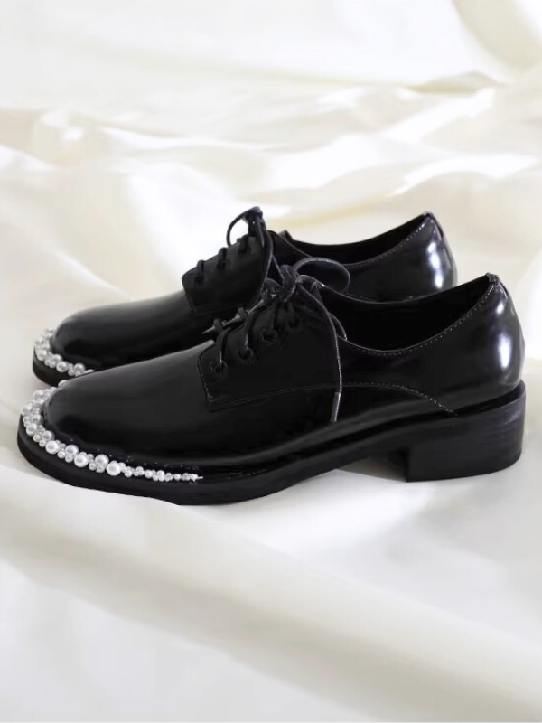 〈Pre Order〉Pearl Edge Lace-Up Shoes