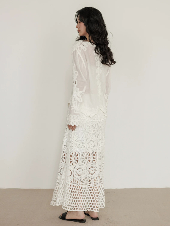 Crochet Panel Lace Skirt