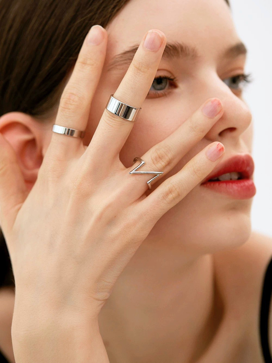 【EGO ACC】Plain Narrow Ring / Plain Wide Ring / Lightning Design Ring