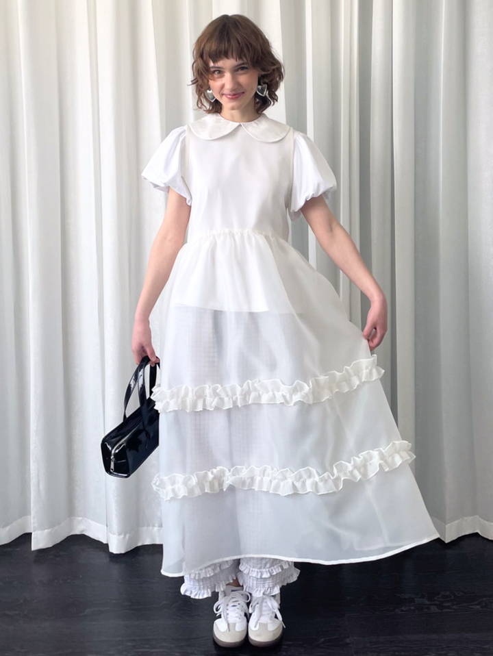 【Loose Smell】Sheer Frill Dress