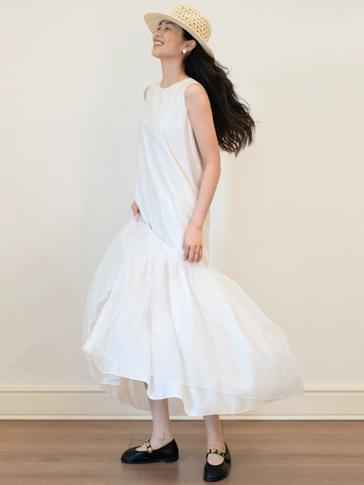 〈Pre Order〉Sheer Hem Sleeveless Dress