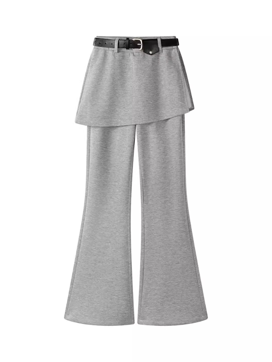 Layered Skirt Flare Pants