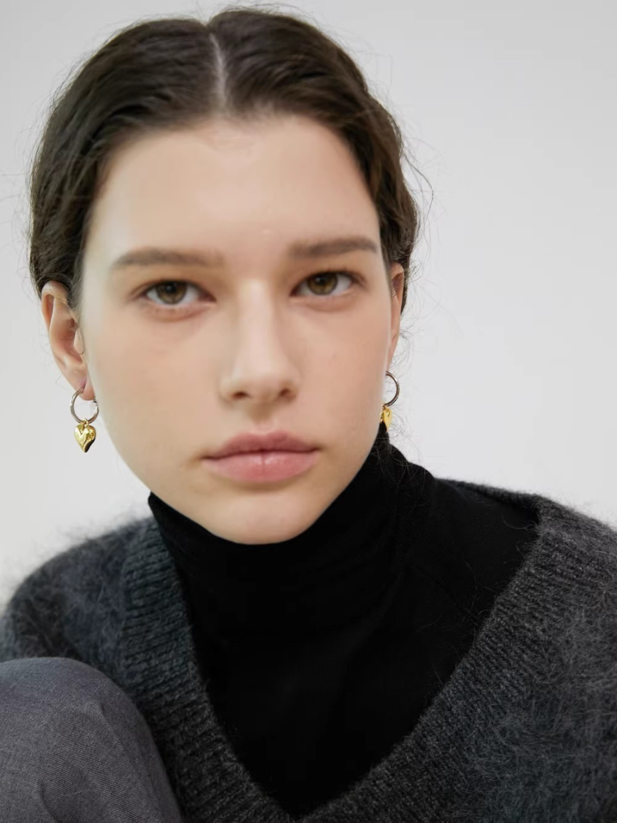 【EGO ACC】Heart Drop Hoop Pierce