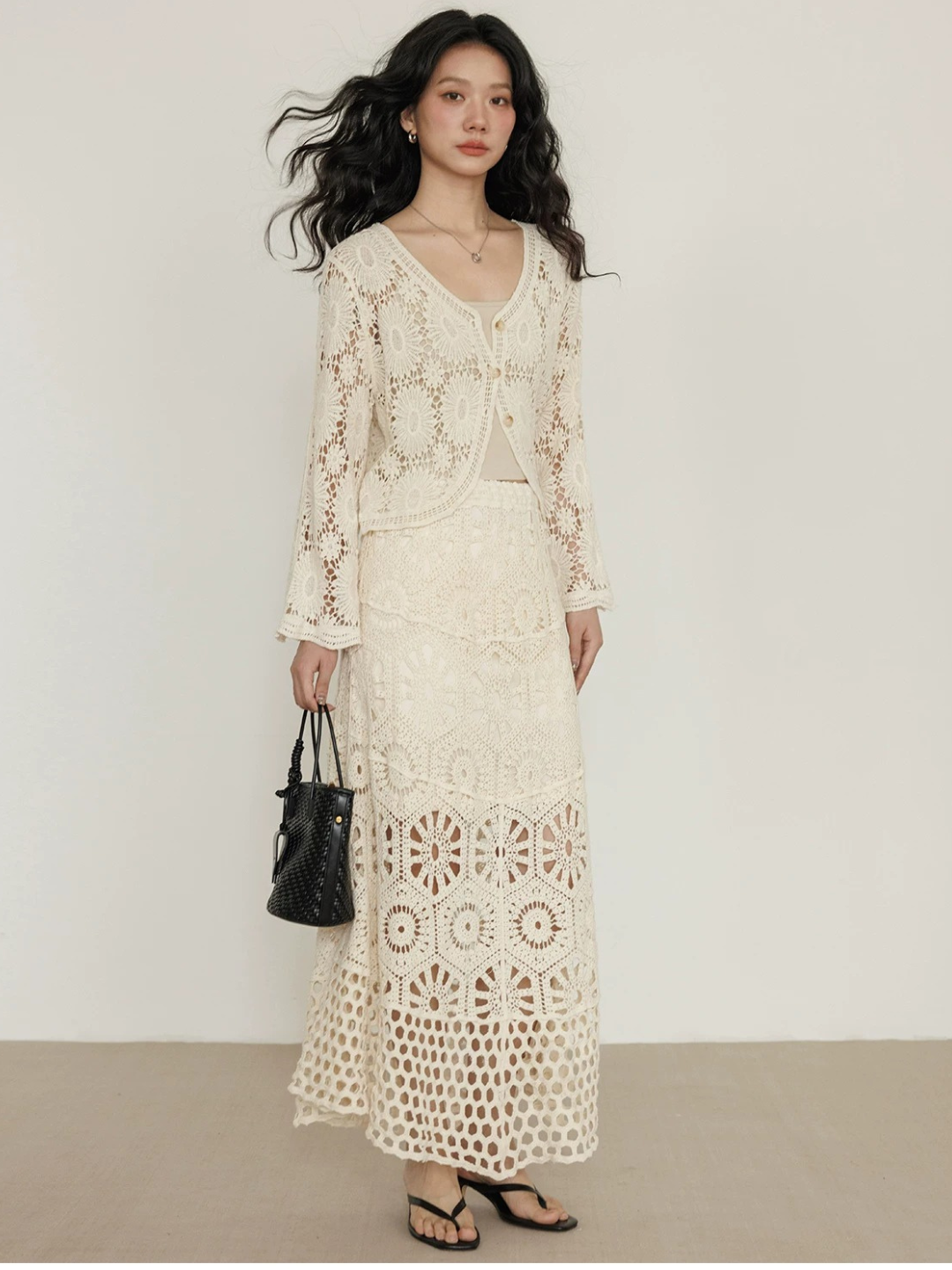 Crochet Panel Lace Skirt