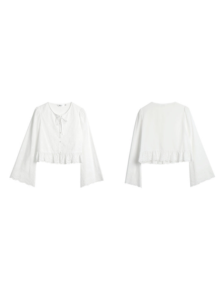 Fleur Eyelet Peplum Blouse