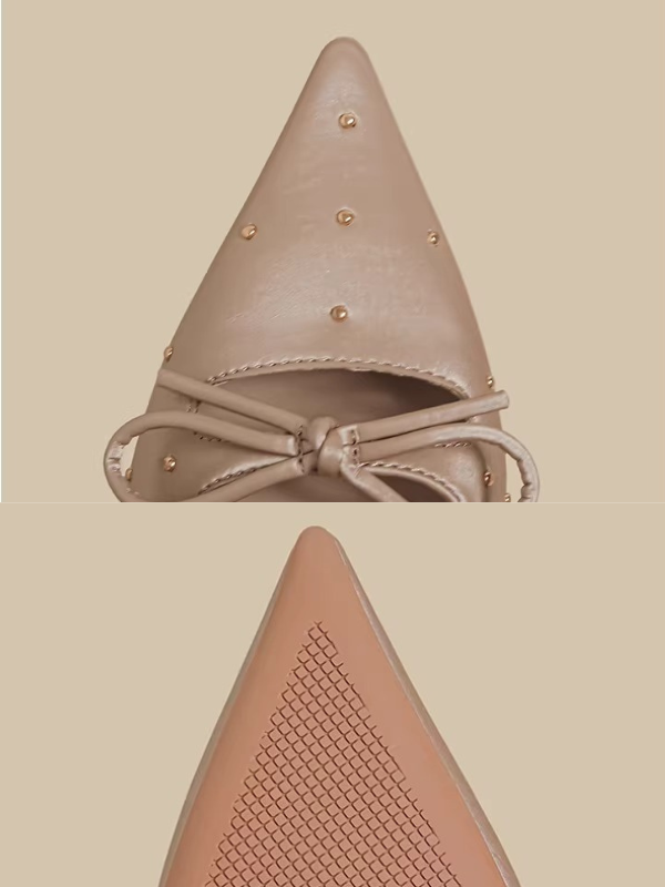Studded Ribbon Strap Pumps