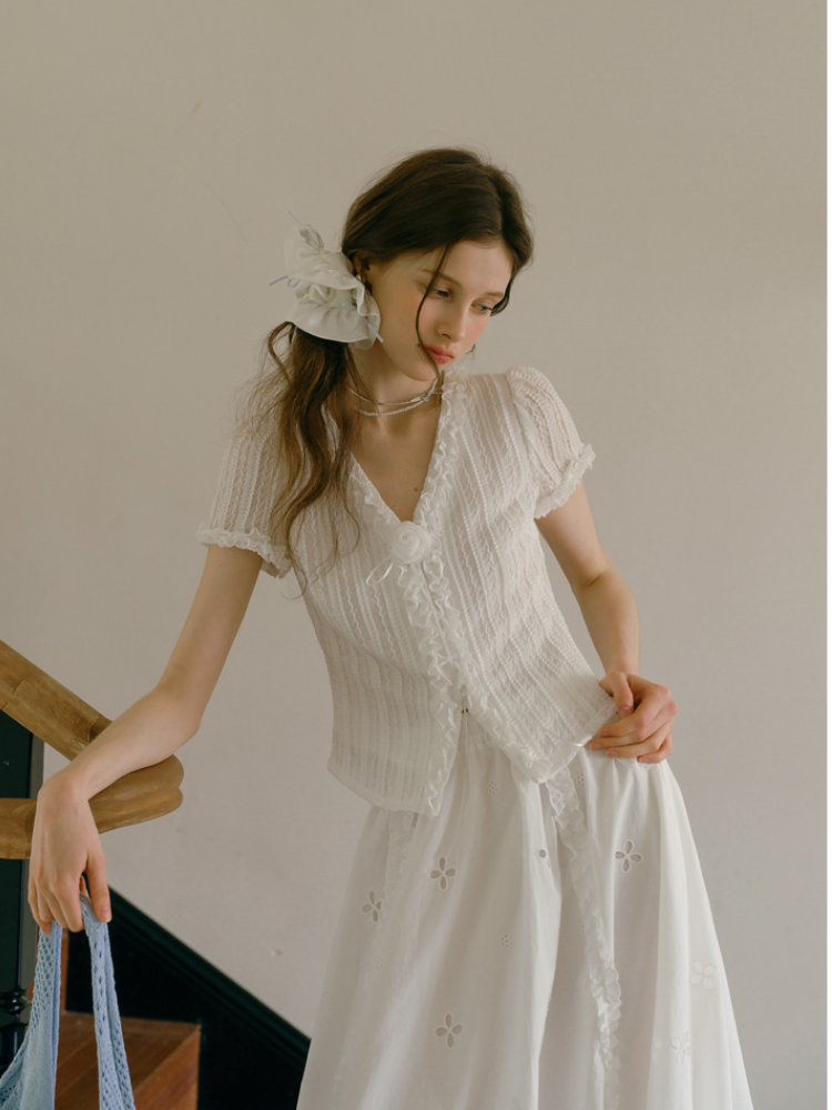 Rose Frill Top