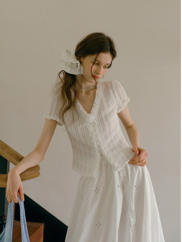 Rose Frill Top
