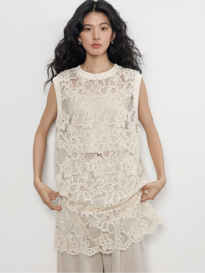 Floral Lace Layered Dress