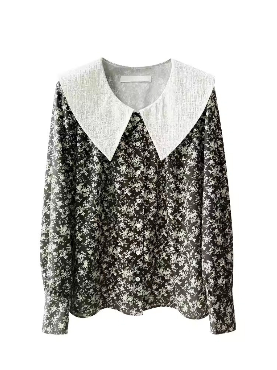 Vintage Flower Big Collar Blouse