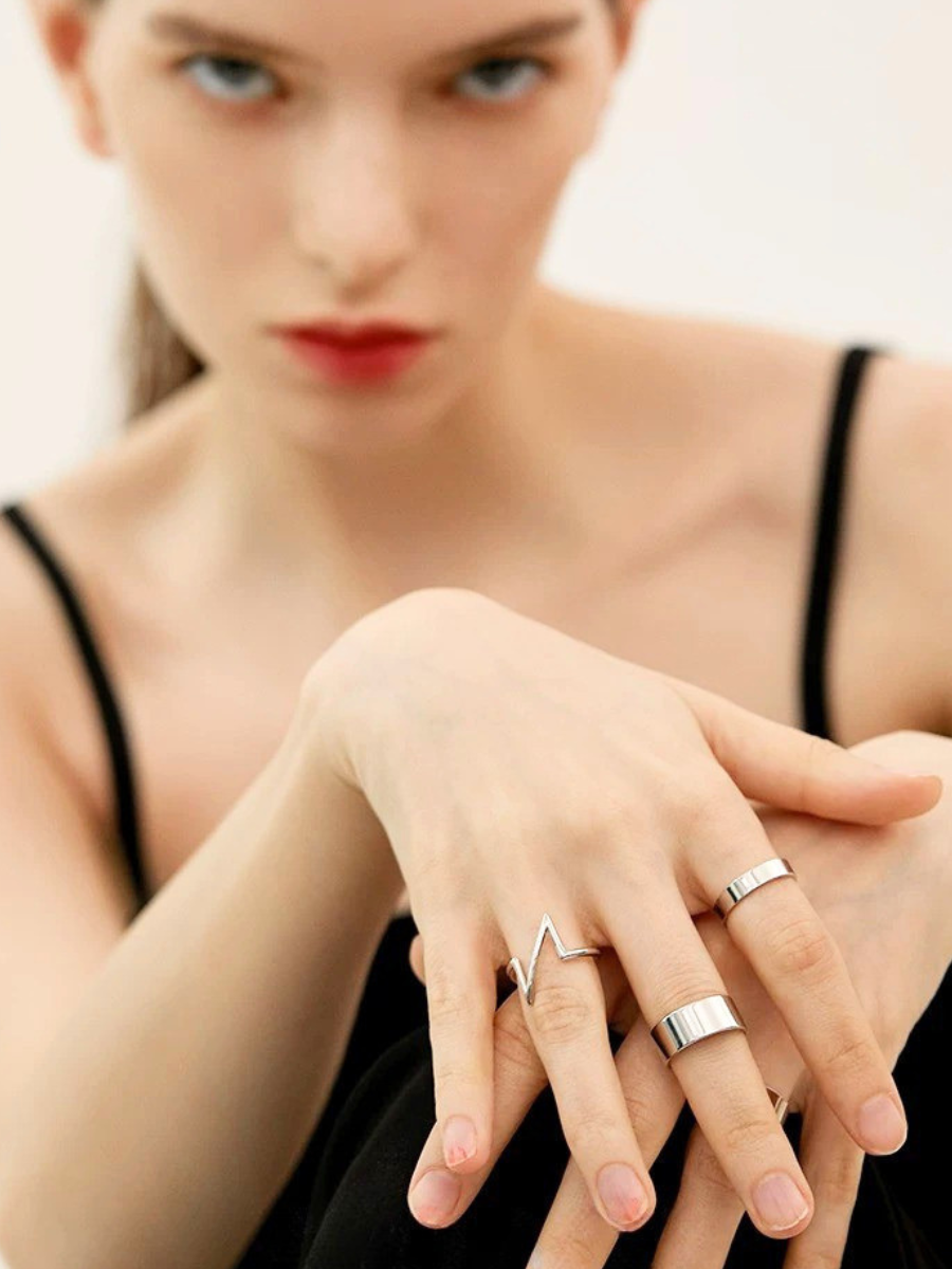 【EGO ACC】Plain Narrow Ring / Plain Wide Ring / Lightning Design Ring