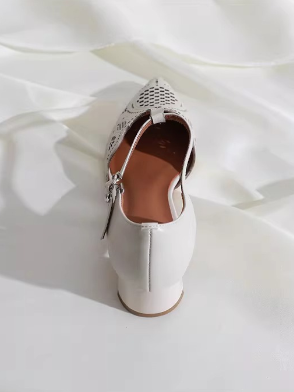Classic Cutwork T-Strap Pumps