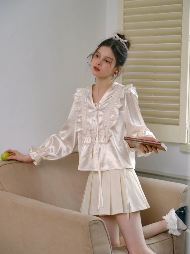 Satin Frill Detail Blouse