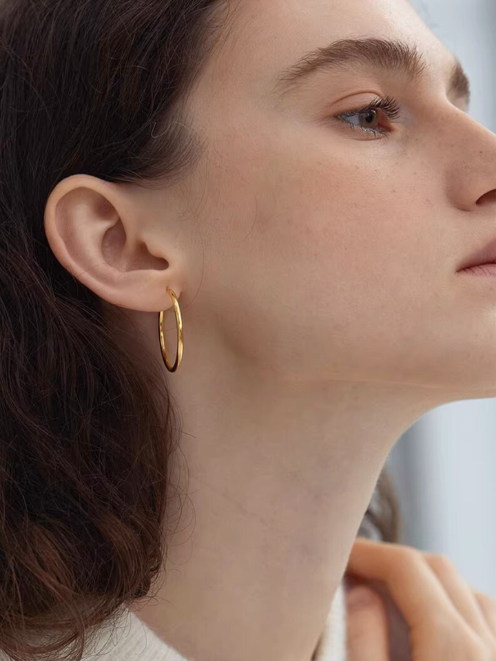 【EGO ACC】Minimal Gold Hoop Earrings