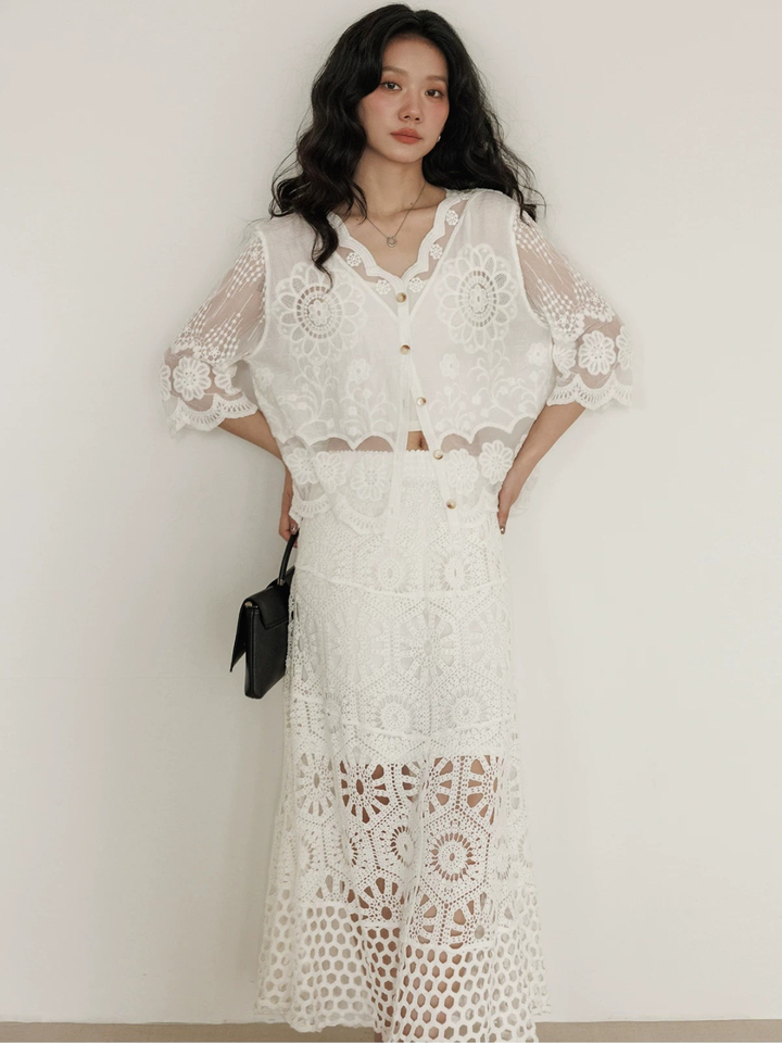 Crochet Panel Lace Skirt