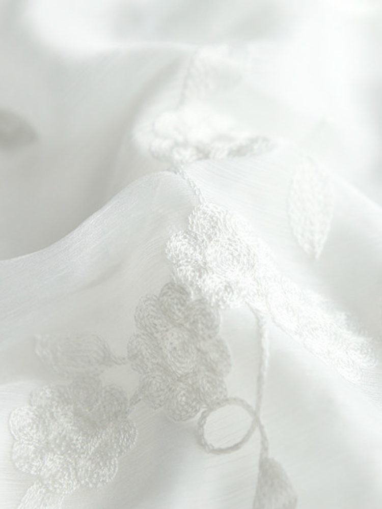 Embroidered Back Open Dress