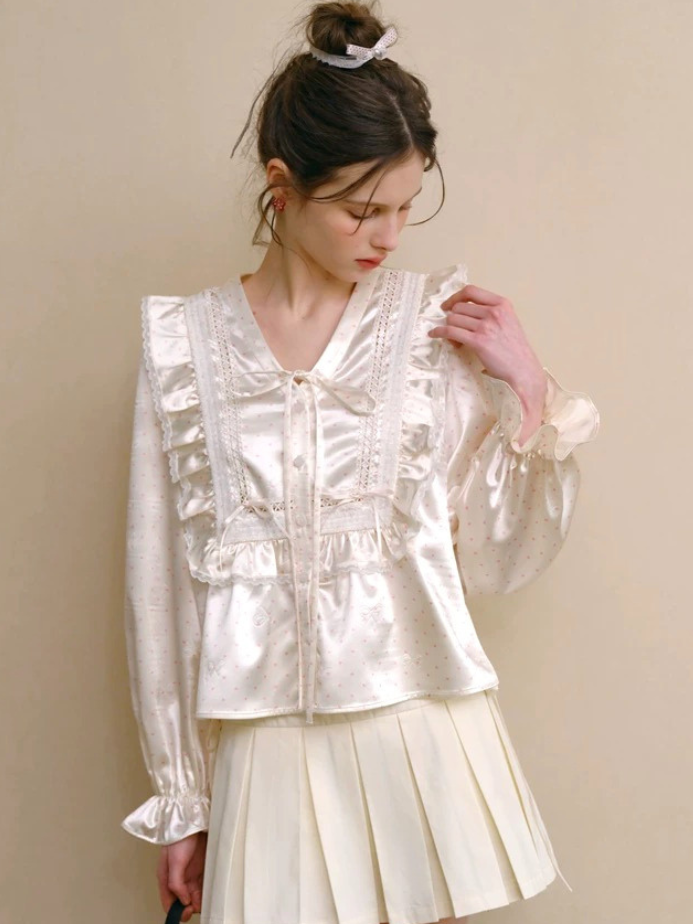 Satin Frill Detail Blouse