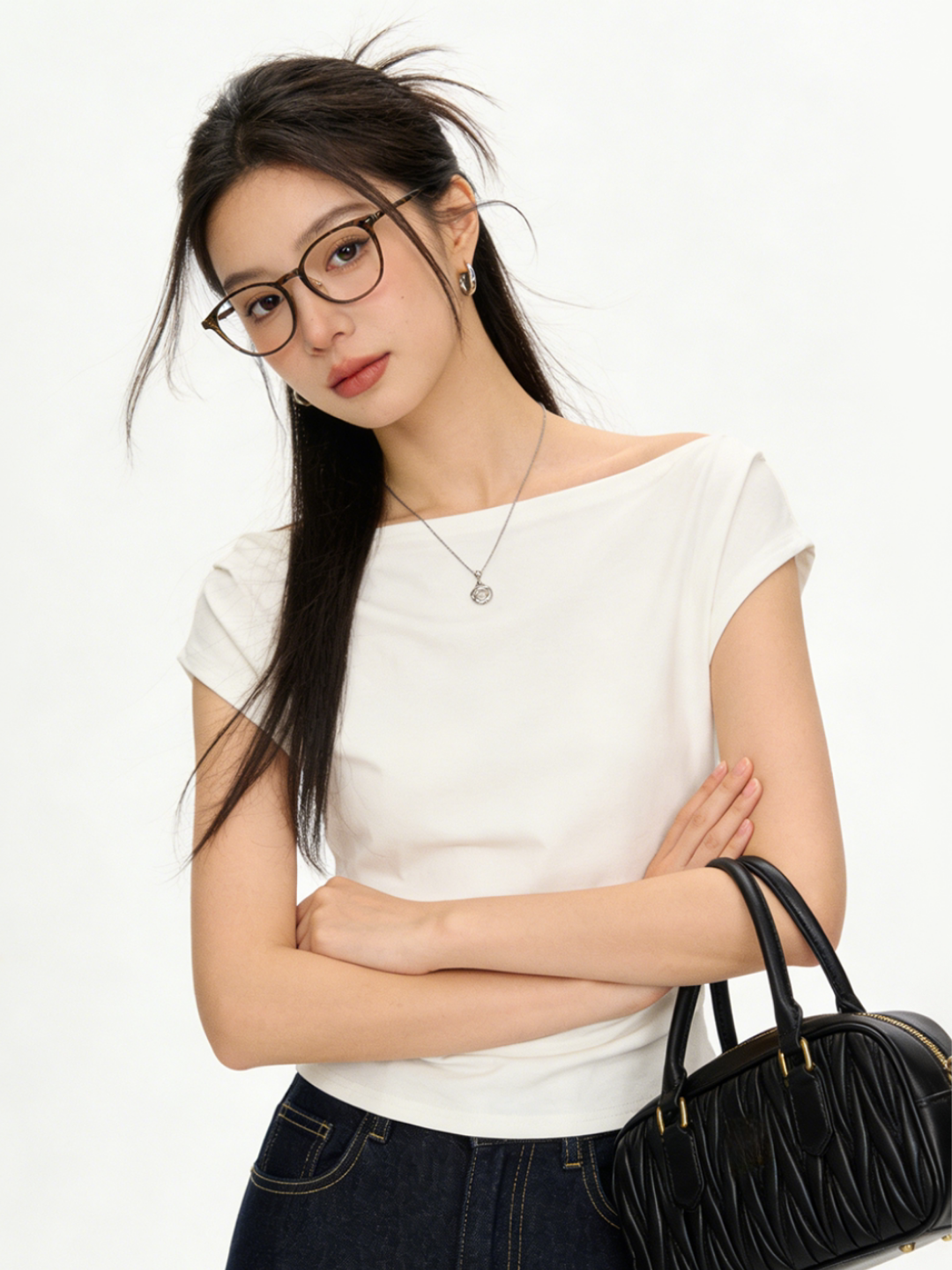Drape Boat Neck Top