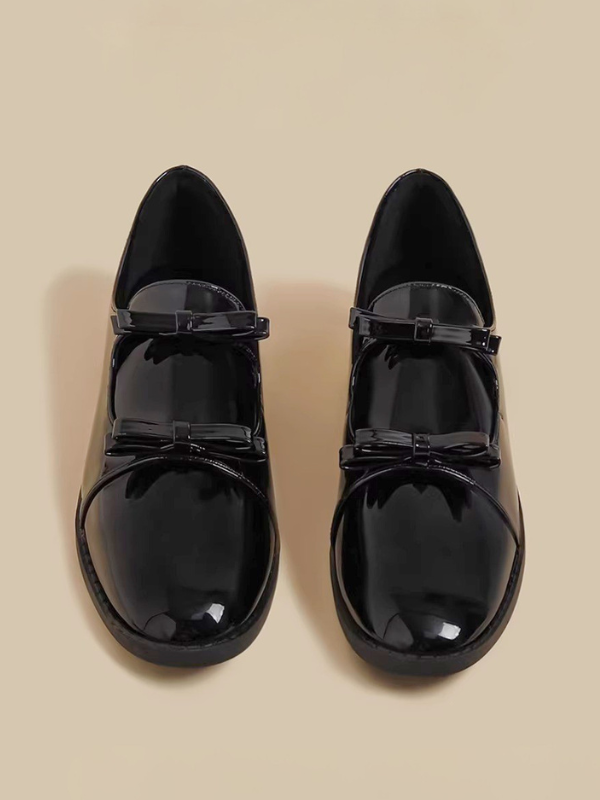 Ribbon Double Strap Flat Shoes
