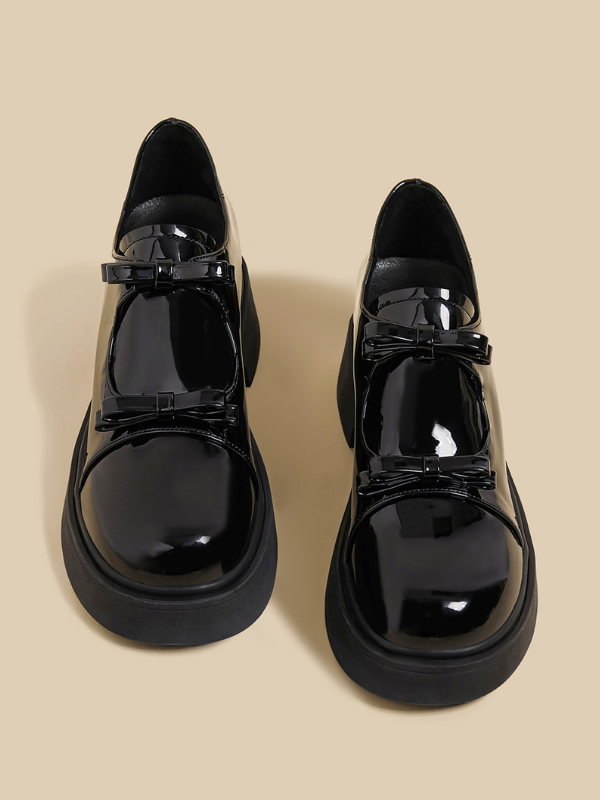 Ribbon Double Strap Platform Shoes