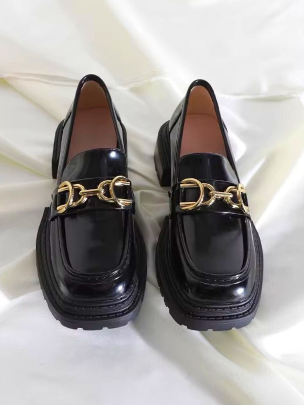 Gold Chain Chunky Loafers