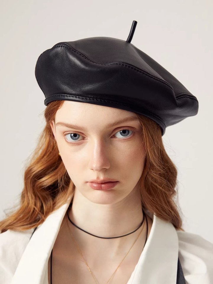 Classic Lamb Leather Beret
