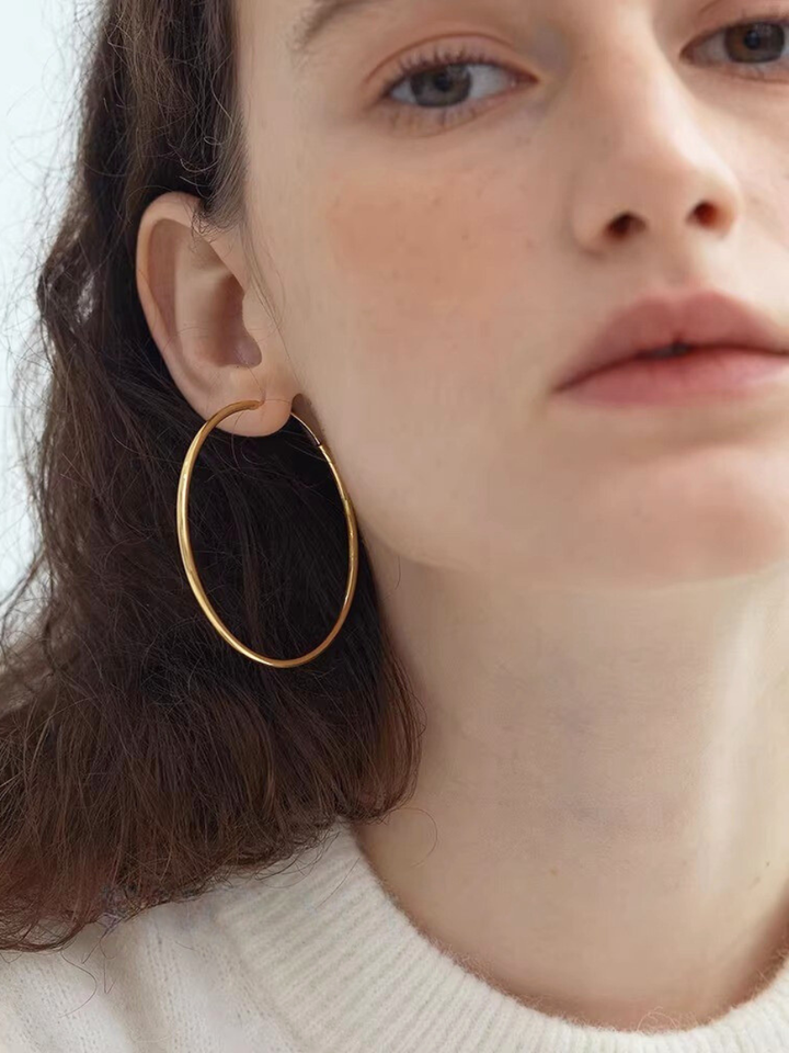 【EGO ACC】Minimal Gold Hoop Earrings