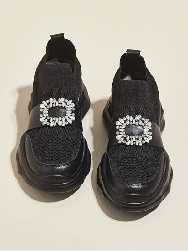 Ornament Buckle Slip-on Sneakers