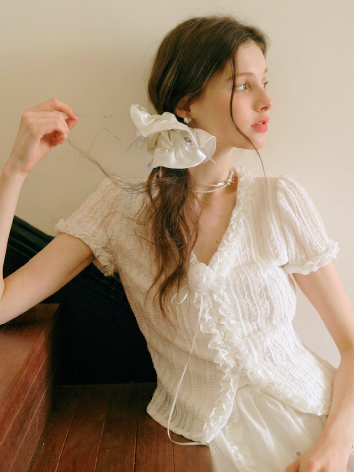 Rose Frill Top
