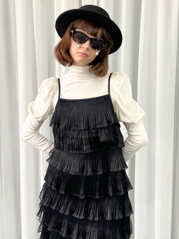 【Loose Smell】Layered Pleated Frill Dress