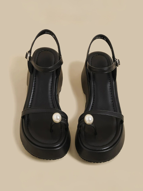 Pearl Accent Platform Sandals