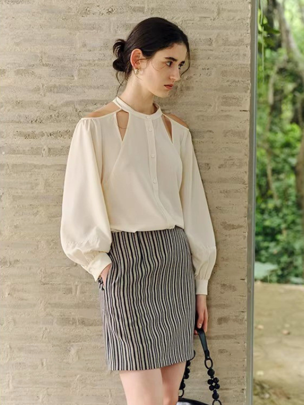 Cutout Shoulder Blouse