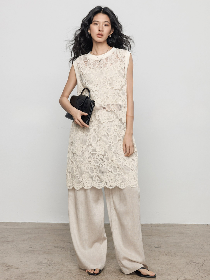 Floral Lace Layered Dress