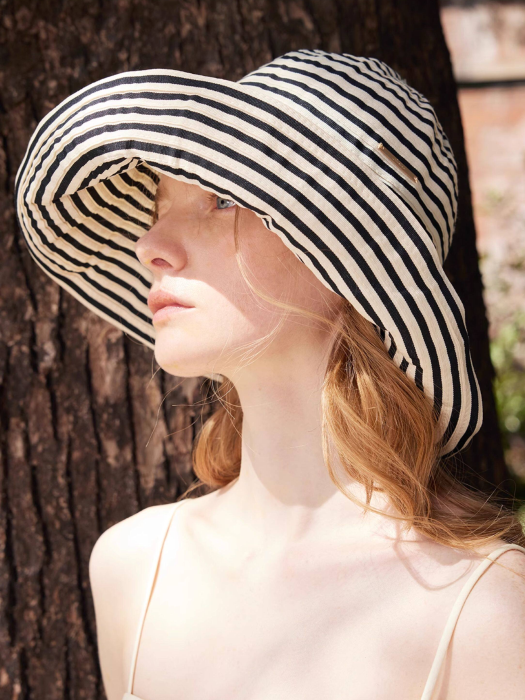 Striped Wide Brim Sun Hat