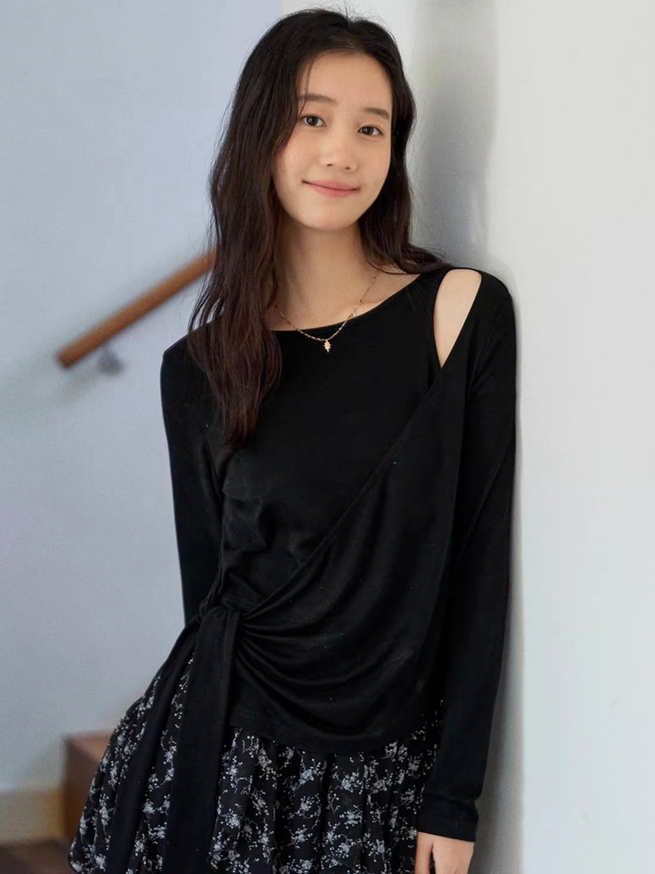 Asymmetry Draped Cut Top